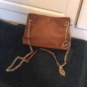 MK brown leather crossbody
